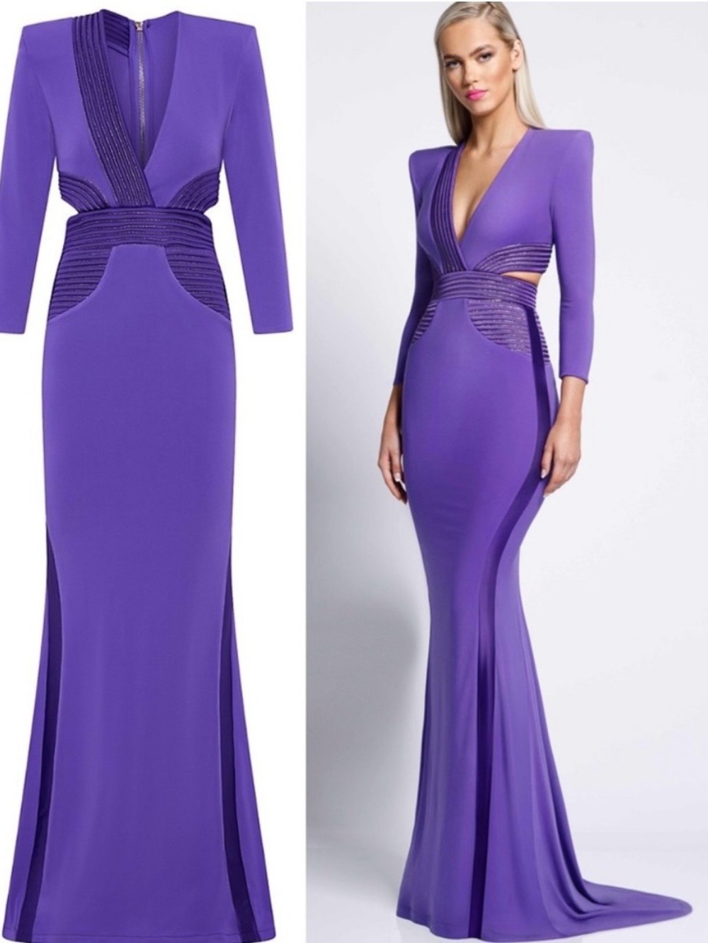 ZHIVAGO Go Your Own Way Violet Cutout Gown Purple